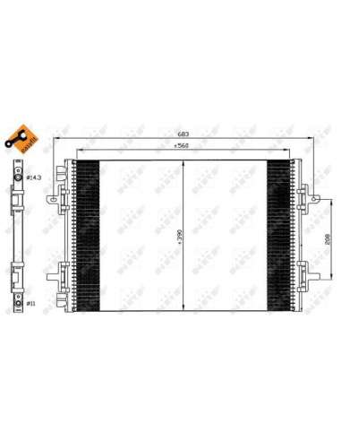 Condensador, aire acondicionado Nrf 35634 - CONDENSADOR TURISMO EASY FIT