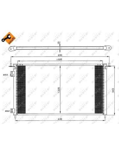 Condensador, aire acondicionado Nrf 35636 - CONDENSADOR TURISMO EASY FIT