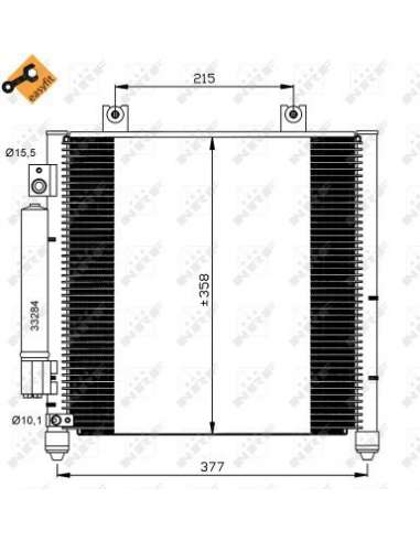 Condensador, aire acondicionado Nrf 35637 - CONDENSADOR TURISMO EASY FIT