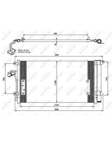 Condensador, aire acondicionado Nrf 35639 - CONDENSADOR TURISMO 02- EASY FIT