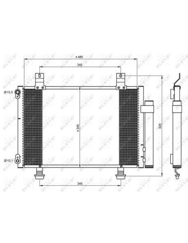 Condensador, aire acondicionado Nrf 35645 - CONDENSADOR TURISMO EASY FIT