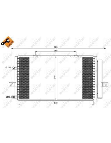 Condensador, aire acondicionado Nrf 35659 - CONDENSADOR TURISMO EASY FIT