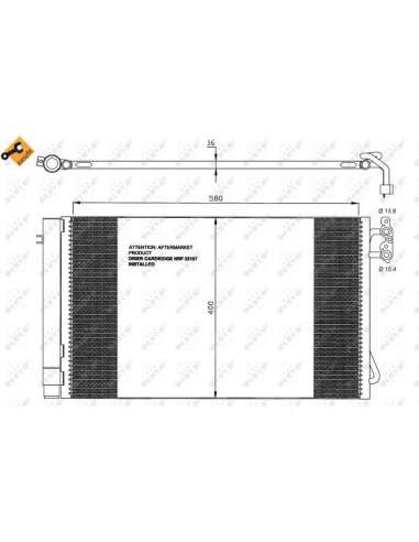 Condensador, aire acondicionado Nrf 35743 - CONDENSADOR TURISMO EASY FIT