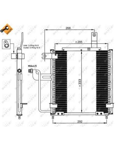 Condensador, aire acondicionado Nrf 35744 - CONDENSADOR TURISMO EASY FIT