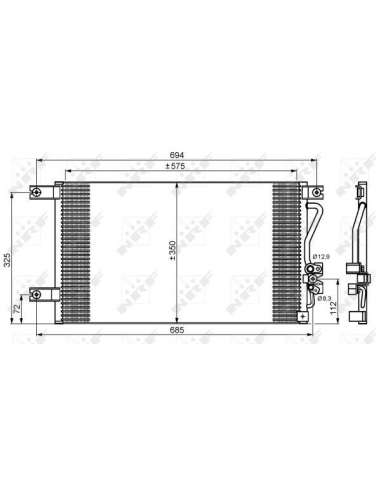 Condensador, aire acondicionado Nrf 35756 - CONDENSADOR TURISMO 98- EASY FIT