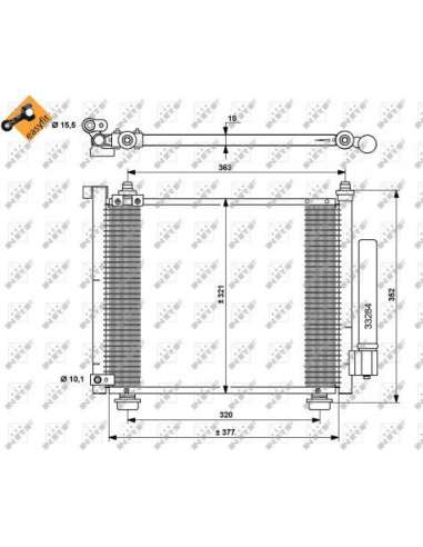 Condensador, aire acondicionado Nrf 35764 - CONDENSADOR TURISMO EASY FIT