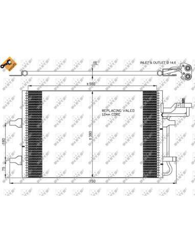 Condensador, aire acondicionado Nrf 35770 - CONDENSADOR TURISMO EASY FIT