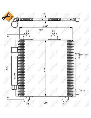 Condensador, aire acondicionado Nrf 35778 - CONDENSADOR TURISMO EASY FIT