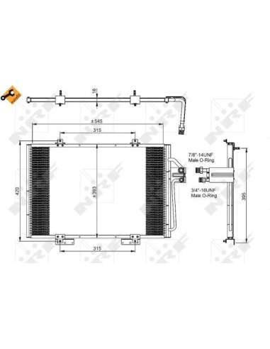 Condensador, aire acondicionado Nrf 35815 - CONDENSADOR TURISMO EASY FIT