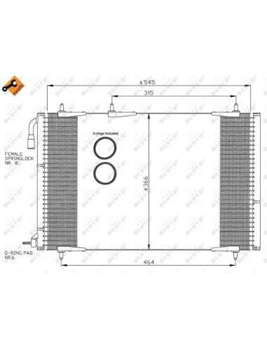 Condensador, aire acondicionado Nrf 35836 - CONDENSADOR TURISMO EASY FIT