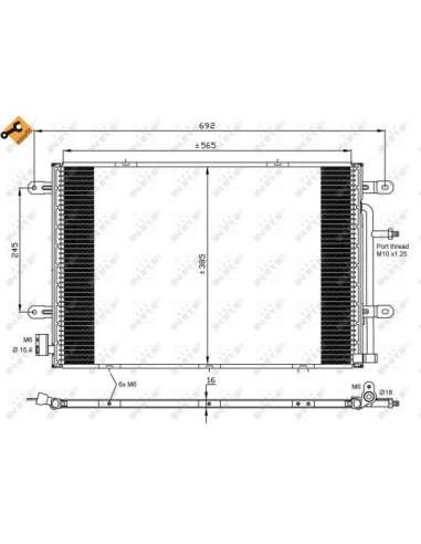 Condensador, aire acondicionado Nrf 35841 - CONDENSADOR TURISMO EASY FIT