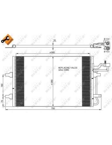 Condensador, aire acondicionado Nrf 35842 - CONDENSADOR TURISMO EASY FIT