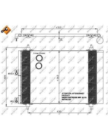 Condensador, aire acondicionado Nrf 35843 - CONDENSADOR TURISMO EASY FIT