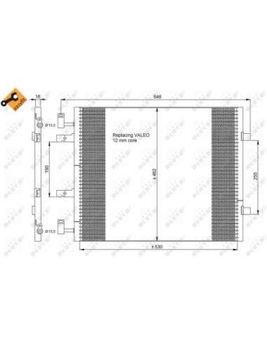 Condensador, aire acondicionado Nrf 35845 - CONDENSADOR TURISMO EASY FIT