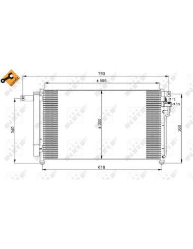 Condensador, aire acondicionado Nrf 35851 - CONDENSADOR TURISMO EASY FIT