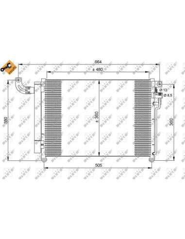 Condensador, aire acondicionado Nrf 35852 - CONDENSADOR TURISMO EASY FIT