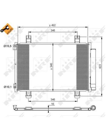 Condensador, aire acondicionado Nrf 35854 - CONDENSADOR TURISMO EASY FIT