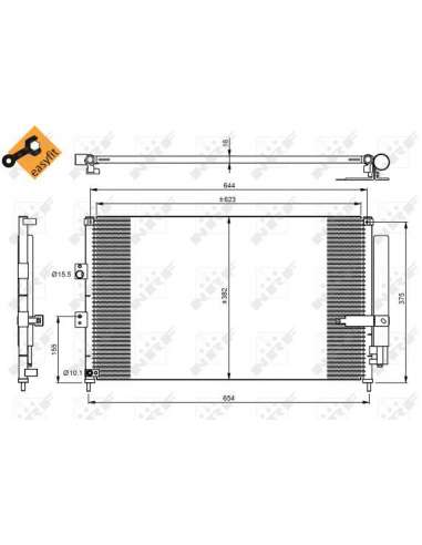 Condensador, aire acondicionado Nrf 35865 - CONDENSADOR TURISMO EASY FIT