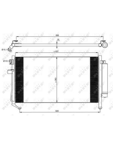 Condensador, aire acondicionado Nrf 35869 - CONDENSADOR TURISMO EASY FIT