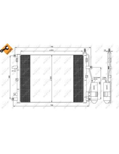 Condensador, aire acondicionado Nrf 35876 - CONDENSADOR TURISMO EASY FIT