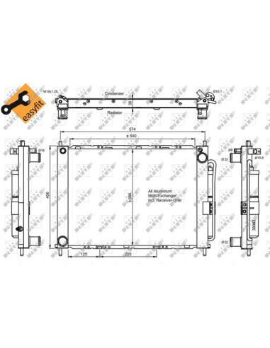 Condensador, aire acondicionado Nrf 35886 - CONDENSADOR TURISMO EASY FIT