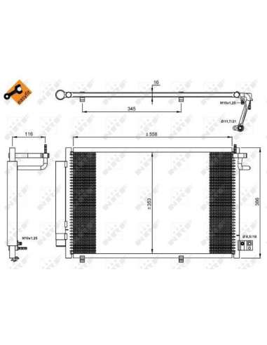 Condensador, aire acondicionado Nrf 35903 - CONDENSADOR TURISMO EASY FIT