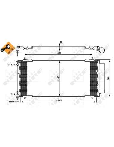 Condensador, aire acondicionado Nrf 35905 - CONDENSADOR TURISMO EASY FIT