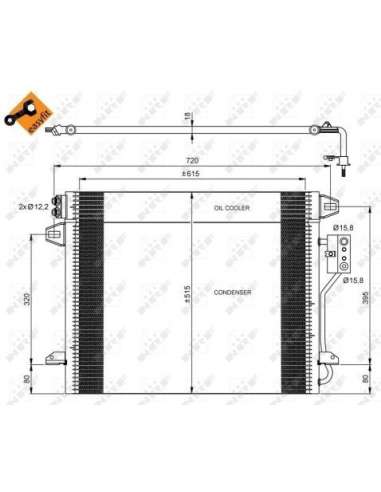 Condensador, aire acondicionado Nrf 35928 - CONDENSADOR TURISMO ager 07- EASY FIT