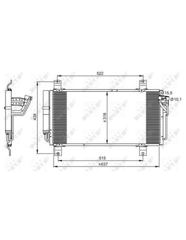 Condensador, aire acondicionado Nrf 35949 - CONDENSADOR TURISMO EASY FIT