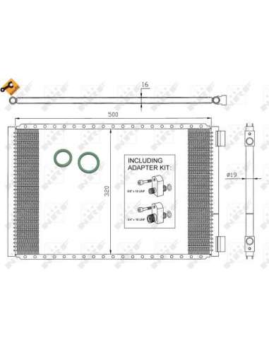 Condensador, aire acondicionado Nrf 35953 - CONDENSADOR UNIVERSAL 320xPF16 EASY FIT