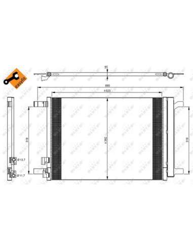 Condensador, aire acondicionado Nrf 35968 - CONDENSADOR TURISMO EASY FIT