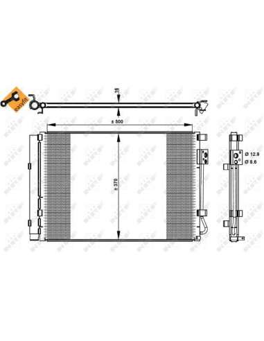 Condensador, aire acondicionado Nrf 35997 - CONDENSADOR TURISMO S 10- EASY FIT