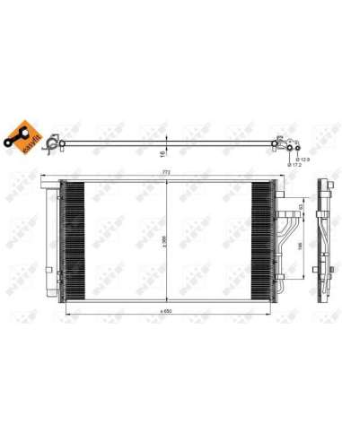 Condensador, aire acondicionado Nrf 35998 - CONDENSADOR TURISMO E 09- EASY FIT