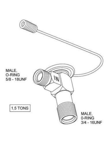 Válvula de expansión, aire acondicionado Nrf 38458 - Expansion Valves UNIVERSAL 1.5 TONS R134A ANGLE genuine