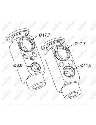 Válvula de expansión, aire acondicionado Nrf 38477 - Airco Parts MERCEDES Actros MP2+MP3 03- genuine