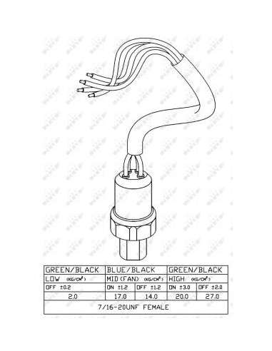 Presostato, aire acondicionado Nrf 38920 - ACCESORIOS DE AIRE ACONDICONADO UNI VERSAL EASY FIT