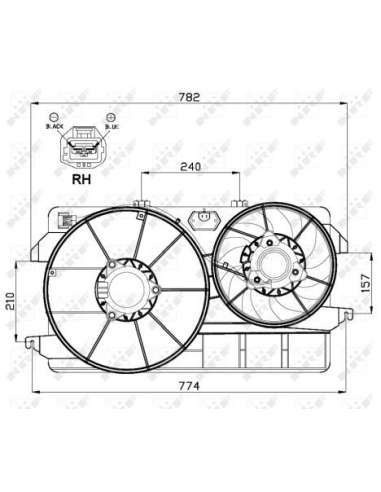 Ventilador, refrigeración del motor Nrf 47000 - VENTILADOR TURISMO