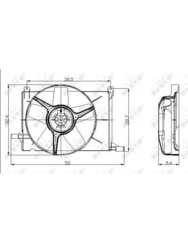 Ventilador, refrigeración del motor Nrf 47009 - VENTILADOR TURISMO -