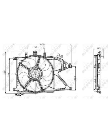 Ventilador, refrigeración del motor Nrf 47012 - VENTILADOR TURISMO -