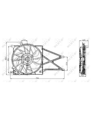 Ventilador, refrigeración del motor Nrf 47015 - VENTILADOR TURISMO -