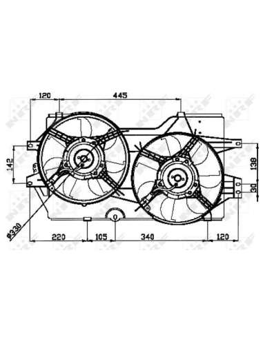 Ventilador, refrigeración del motor Nrf 47031 - VENTILADOR TURISMO 95-