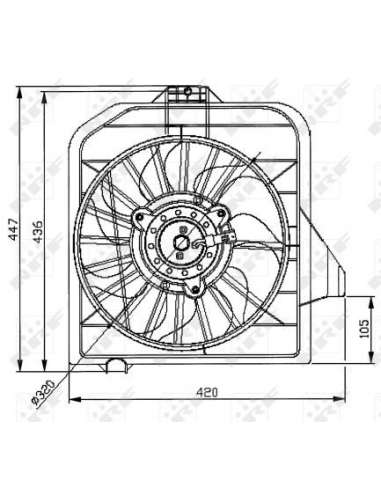 Ventilador, refrigeración del motor Nrf 47032 - VENTILADOR TURISMO 00-