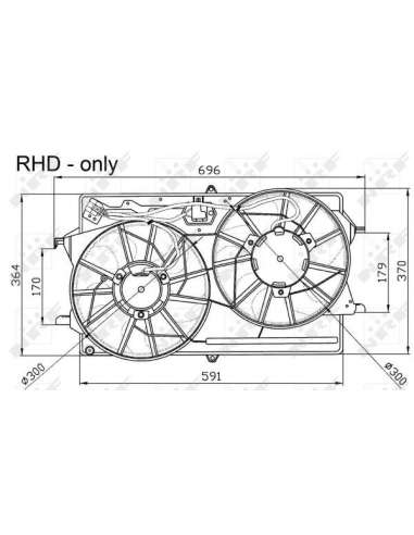 Ventilador, refrigeración del motor Nrf 47033 - VENTILADOR TURISMO
