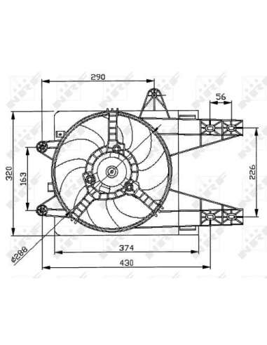 Ventilador, refrigeración del motor Nrf 47038 - VENTILADOR TURISMO