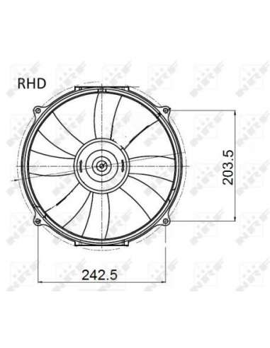 Ventilador, refrigeración del motor Nrf 47045 - VENTILADOR TURISMO