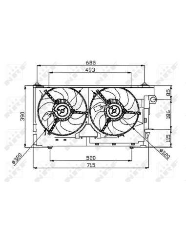 Ventilador, refrigeración del motor Nrf 47050 - VENTILADOR TURISMO