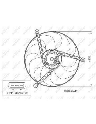 Ventilador, refrigeración del motor Nrf 47057 - VENTILADOR TURISMO