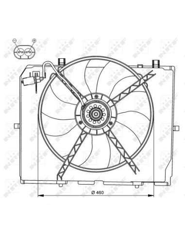Ventilador, refrigeración del motor Nrf 47066 - VENTILADOR TURISMO