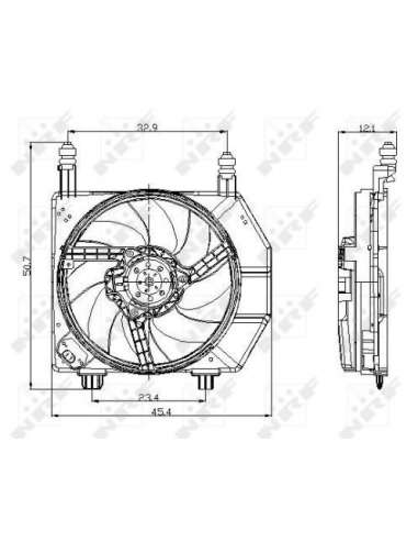 Ventilador, refrigeración del motor Nrf 47077 - VENTILADOR TURISMO