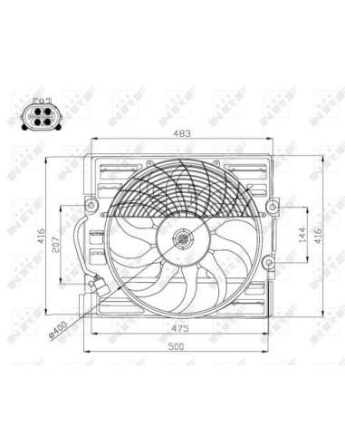 Ventilador, refrigeración del motor Nrf 47214 - VENTILADOR TURISMO